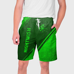 Шорты на шнурке мужские Nightwish - green gradient вертикально, цвет: 3D-принт