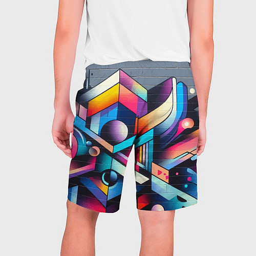 Мужские шорты Геометрическое абстрактное граффити / 3D-принт – фото 2