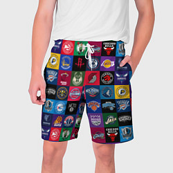 Шорты на шнурке мужские Команды НБА разноцветные, цвет: 3D-принт