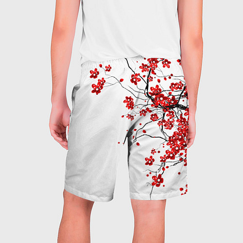 Мужские шорты Сакура с иероглифом Любовь / 3D-принт – фото 2