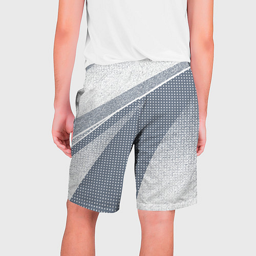 Мужские шорты Светлый серо-голубой текстурированный с полосой / 3D-принт – фото 2