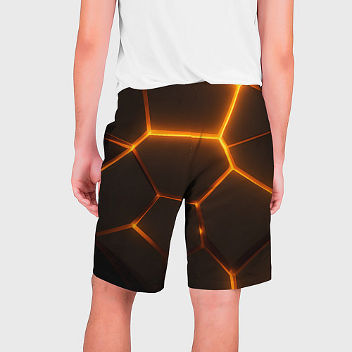 Мужские шорты Оранжевое свечение текстура / 3D-принт – фото 2