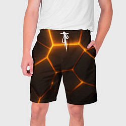 Шорты на шнурке мужские Оранжевое свечение текстура, цвет: 3D-принт