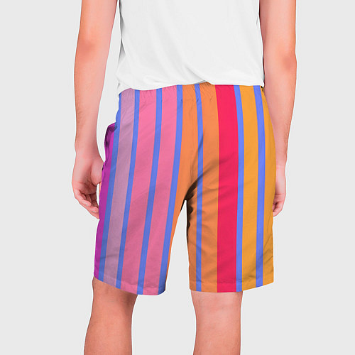 Мужские шорты Теплые цветные полосы / 3D-принт – фото 2