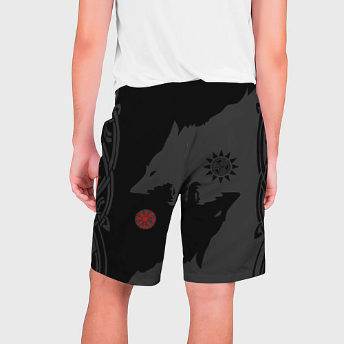 Мужские шорты Волки викингов с обережными символами - тату / 3D-принт – фото 2