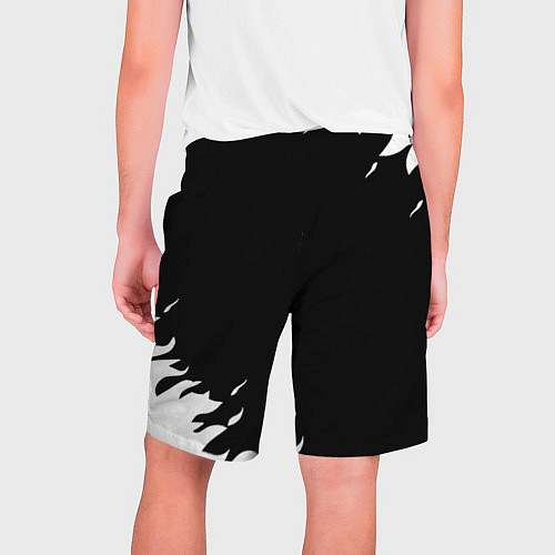 Мужские шорты Monster energy fire white / 3D-принт – фото 2