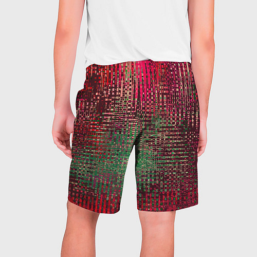 Мужские шорты Текстурный тёмный красно-зелёный / 3D-принт – фото 2
