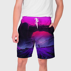 Шорты на шнурке мужские A Journey on the planet, цвет: 3D-принт