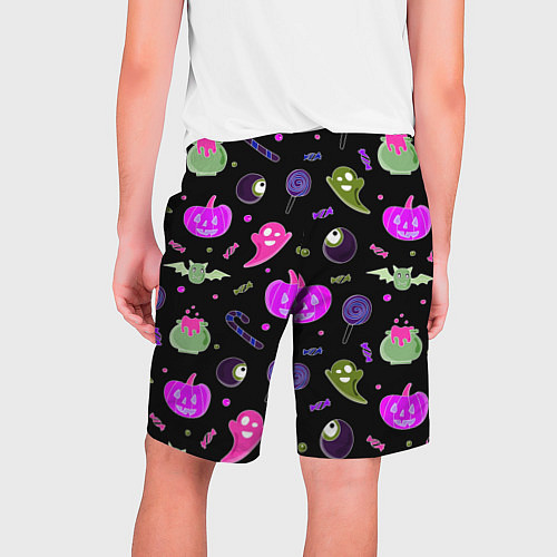 Мужские шорты Halloween pink black pumpkin / 3D-принт – фото 2
