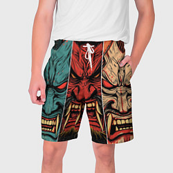 Шорты на шнурке мужские Demons Oni - neuroart, цвет: 3D-принт