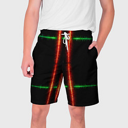 Мужские шорты Color black green red lines