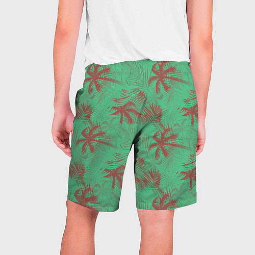 Мужские шорты Palm brown turquoise / 3D-принт – фото 2
