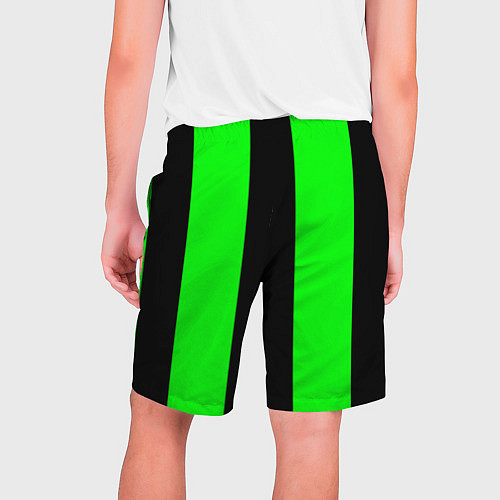 Мужские шорты Color green black line / 3D-принт – фото 2