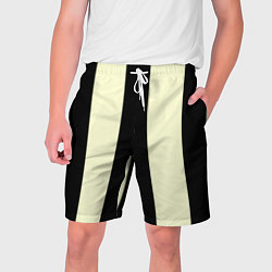Шорты на шнурке мужские Color black beige line, цвет: 3D-принт