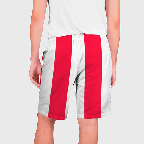 Мужские шорты Color red white line / 3D-принт – фото 2