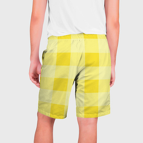 Мужские шорты Солнечный желтый тартан / 3D-принт – фото 2
