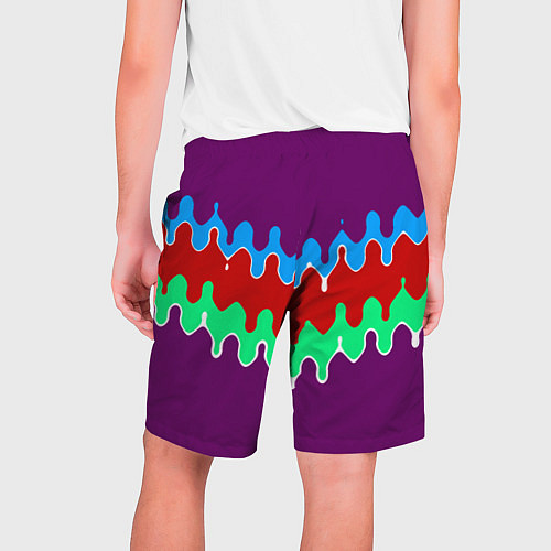 Мужские шорты Фиолетовый с искажёнными абстрактными полосами / 3D-принт – фото 2