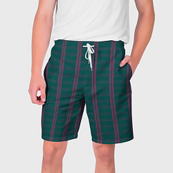 Шорты на шнурке мужские Color dark cage pink stripes, цвет: 3D-принт