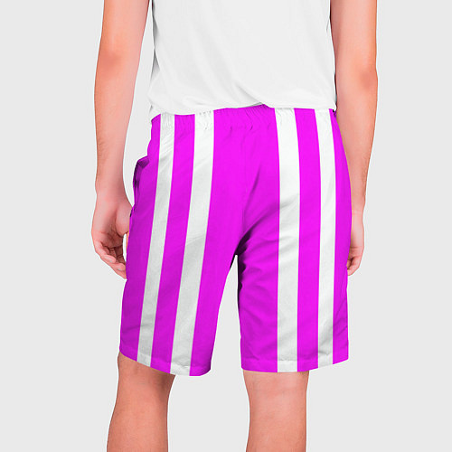 Мужские шорты Color white pink stripes / 3D-принт – фото 2