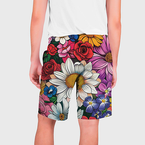 Мужские шорты Крупные цветы / 3D-принт – фото 2