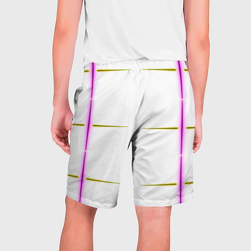 Мужские шорты Color white pink yellow stripes / 3D-принт – фото 2