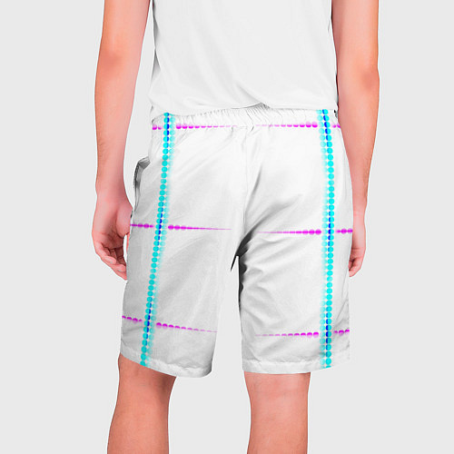 Мужские шорты Color white blue pink stripes / 3D-принт – фото 2