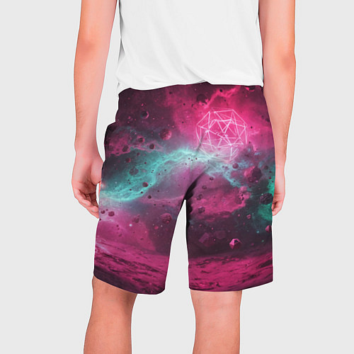 Мужские шорты Космическая абстракция с геометрическими фигурами / 3D-принт – фото 2