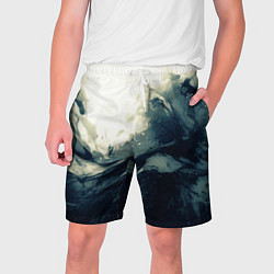 Шорты на шнурке мужские Чёрно-синие абстрактные краски, цвет: 3D-принт