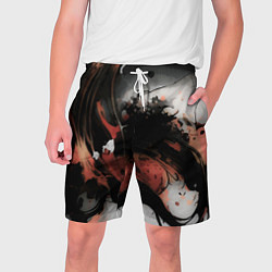 Мужские шорты Тёмные краски абстракция красно-чёрный