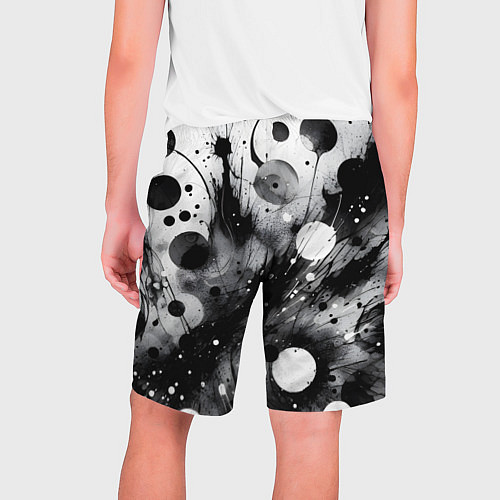 Мужские шорты Абстрактная чёрно-белая композиция / 3D-принт – фото 2
