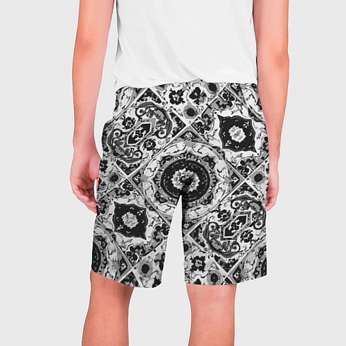 Мужские шорты Узоры калейдоскопа черно-белые / 3D-принт – фото 2