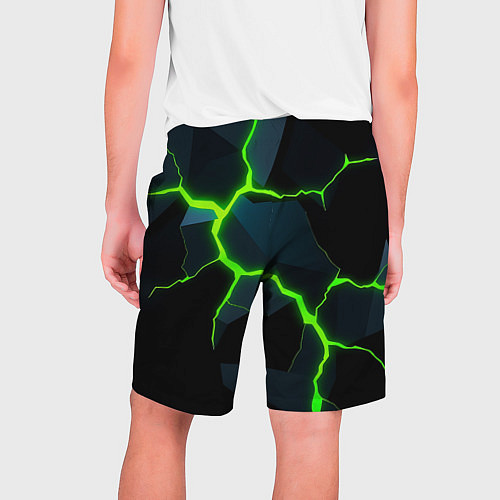 Мужские шорты Glow green neon / 3D-принт – фото 2