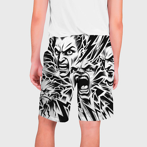 Мужские шорты Свирепые лица и молнии - нейроарт / 3D-принт – фото 2