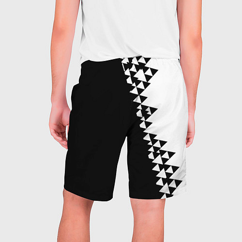 Мужские шорты Juventus черно белая геометрия текстура / 3D-принт – фото 2