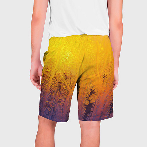 Мужские шорты Узоры золотистого инея / 3D-принт – фото 2