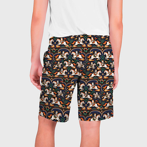 Мужские шорты Новогодние коты всадники на лошади / 3D-принт – фото 2