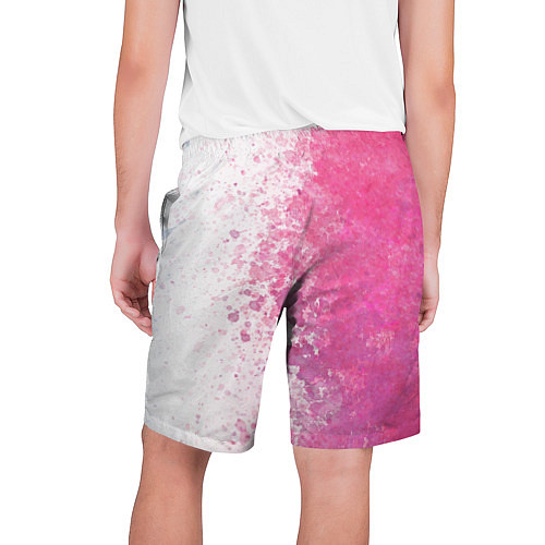 Мужские шорты Белый и розовый / 3D-принт – фото 2