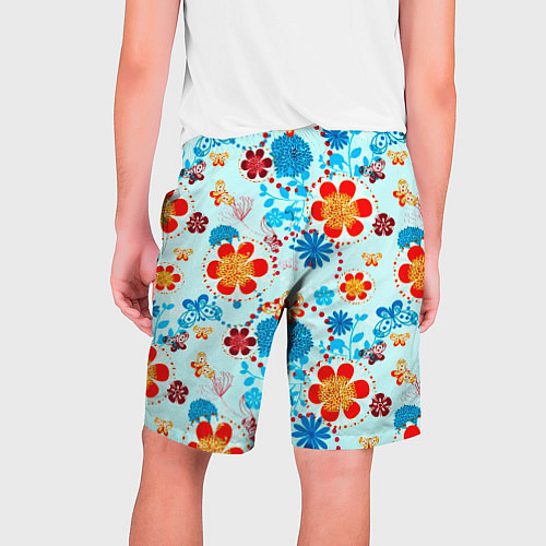 Мужские шорты Цветочная роспись / 3D-принт – фото 2