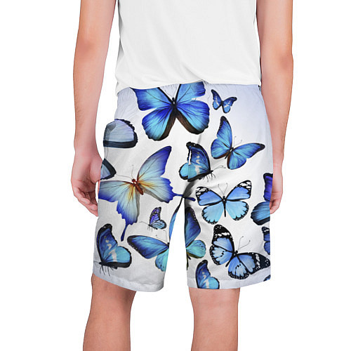 Мужские шорты Голубые бабочки / 3D-принт – фото 2