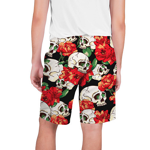 Мужские шорты Черепки и розы / 3D-принт – фото 2