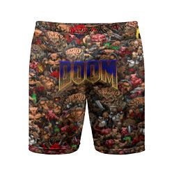 Мужские спортивные шорты DOOM: Pixel Monsters