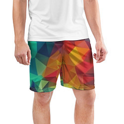 Шорты спортивные мужские Цветные полигоны, цвет: 3D-принт — фото 2