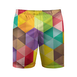 Шорты спортивные мужские Цветные зонтики, цвет: 3D-принт
