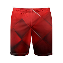 Шорты спортивные мужские Red squares, цвет: 3D-принт