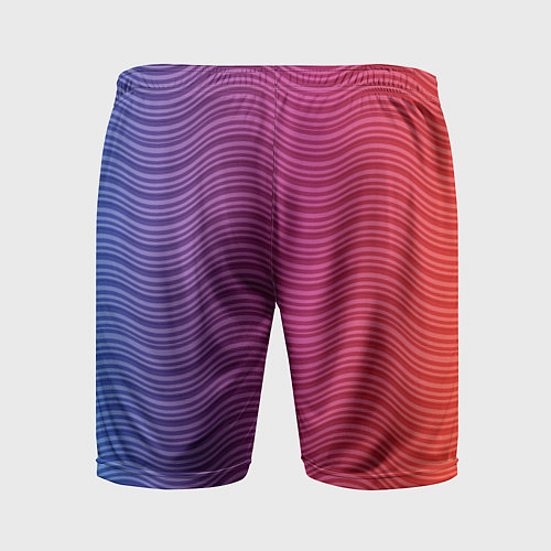 Мужские спортивные шорты Цветные волны / 3D-принт – фото 2