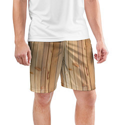 Шорты спортивные мужские Деревянная обшивка, цвет: 3D-принт — фото 2