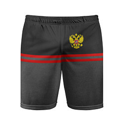 Шорты спортивные мужские Russia: Grey Style, цвет: 3D-принт