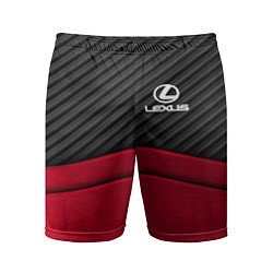 Шорты спортивные мужские Lexus: Red Carbon, цвет: 3D-принт