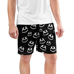 Шорты спортивные мужские Marshmello: Black Pattern, цвет: 3D-принт — фото 2