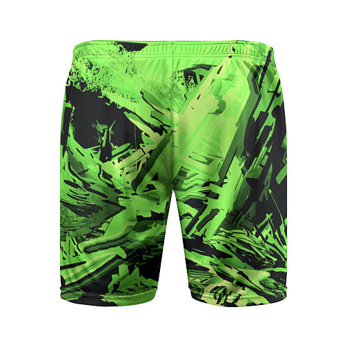 Мужские спортивные шорты Cyberpunk 2077: Green Breaks / 3D-принт – фото 2
